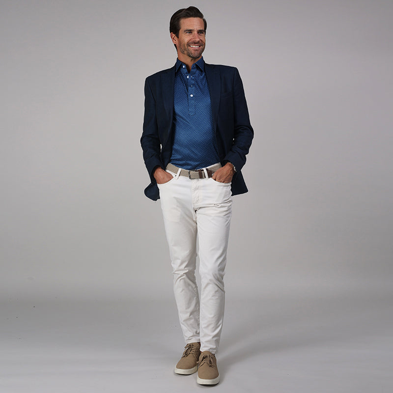 Semi-Spread Collar Polo Blue Polka Dot – Collars