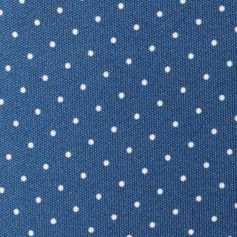Semi-Spread Collar Polo Blue Polka Dot