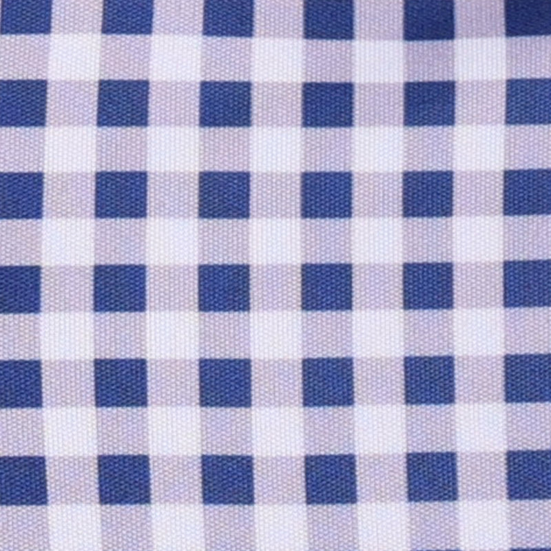 Quattro Flex Dress Shirt with Semi-Spread Collar Navy Gingham