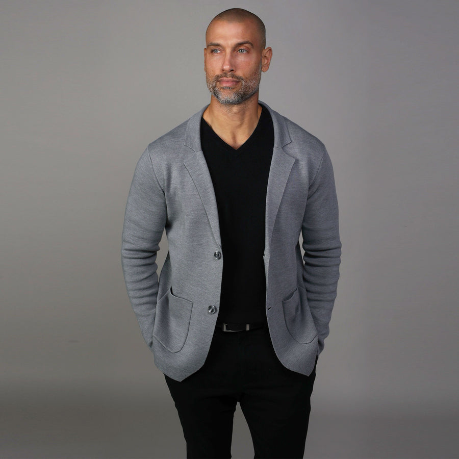 V Neck Sweater Pull Blazer The Milano Deconstructed Knit Swazer