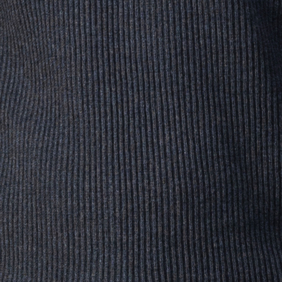 Sequoia Grey Ribbed Cotton Quarter Zip Sweater