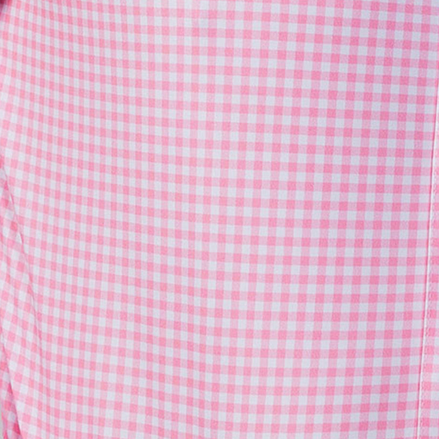 Quattro Flex Short Sleeve Button Down Pink Gingham