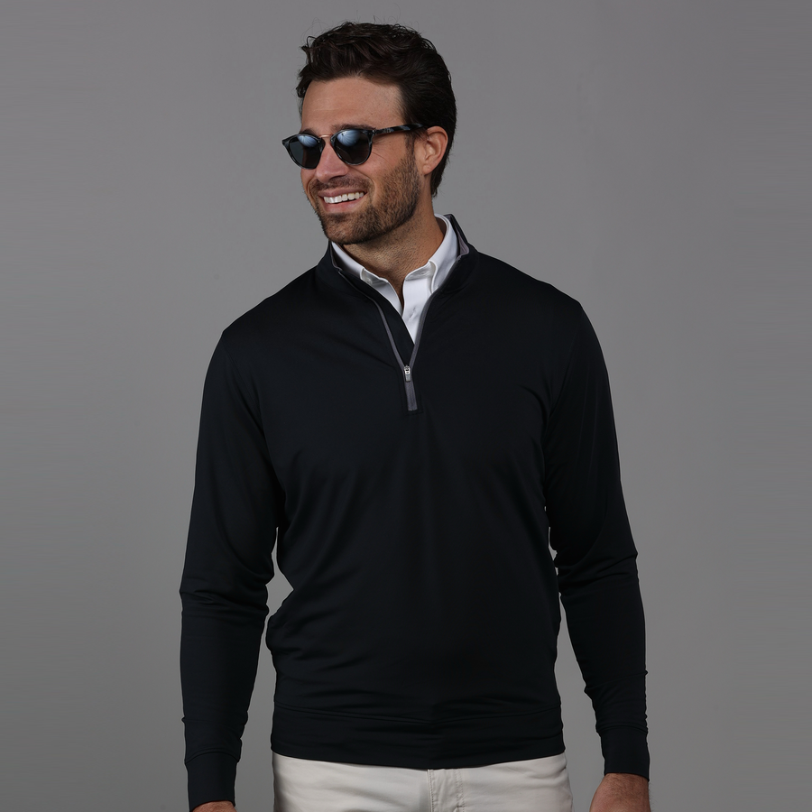 Black Tour Performance Men s Golf Quarter Zip Pullover Collars Co