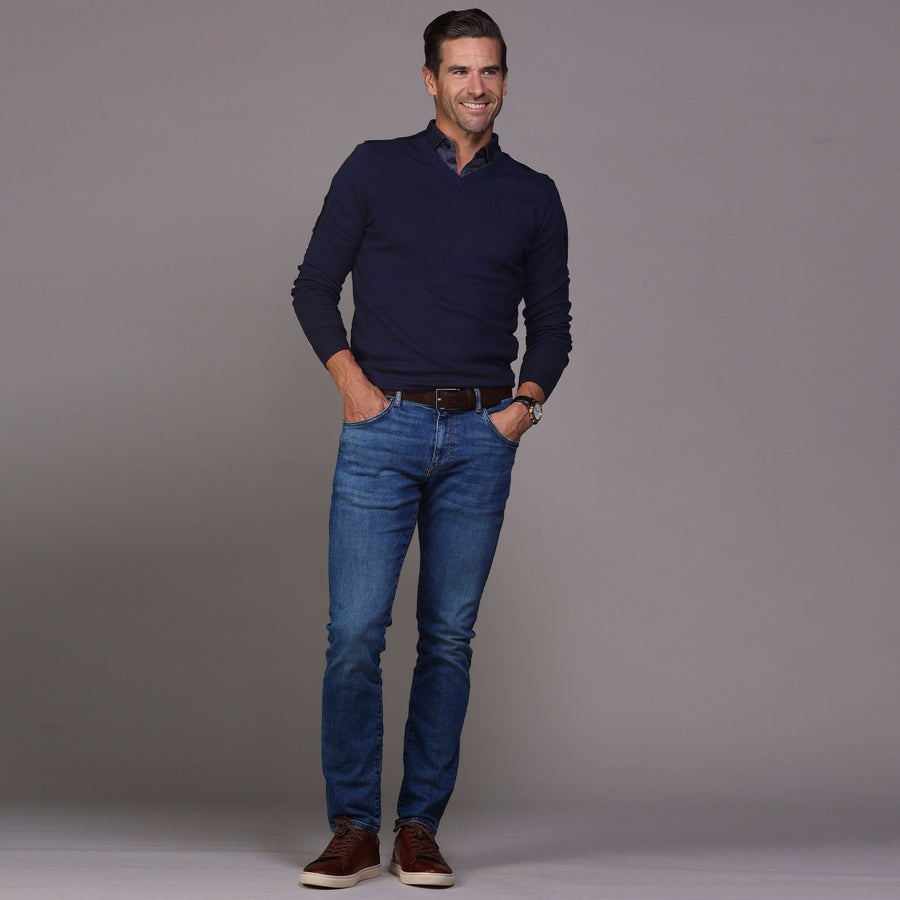 Navy Luxury Touch Cotton and Cashmere V-Neck Sweater 3XL / Navy Navy Luxury Touch Cotton and Cashmere V-Neck Sweater 3XL / Navy