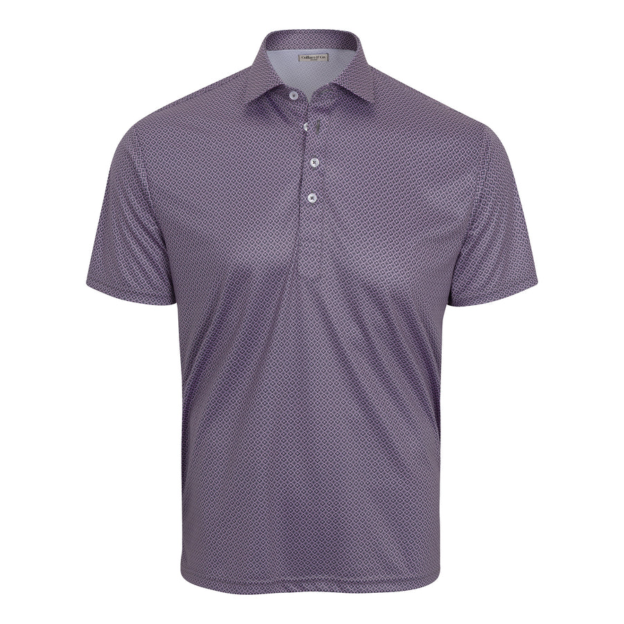 Semi-Spread Collar Polo Crest Point Grey & Pink