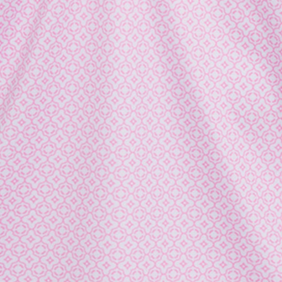 Semi-Spread Collar Polo Crest Point Pink & White