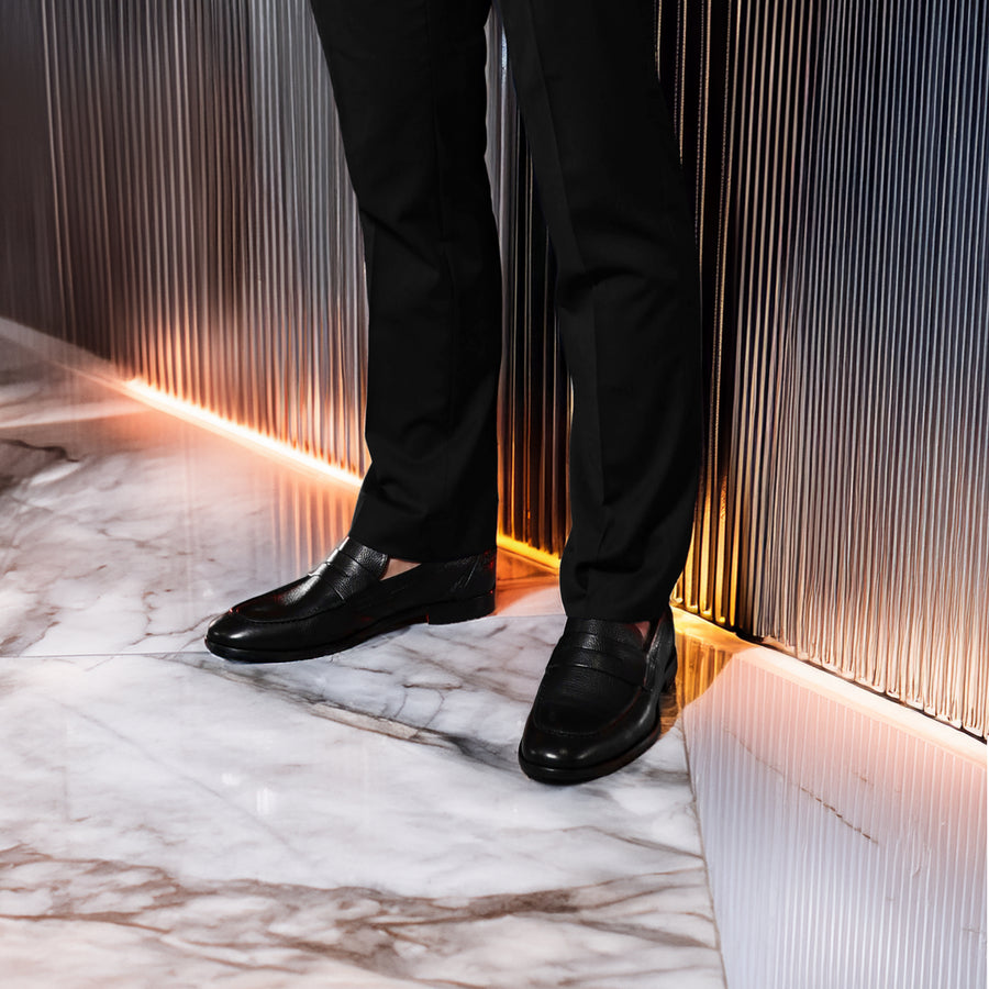 Naples Penny Loafers Black Leather 10.5 / Black Leather Naples Penny Loafers Black Leather 10.5 / Black Leather