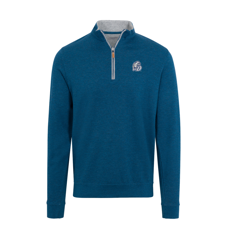 Drake Indigo Heather Cloud Cotton Quarter Zip Pullover