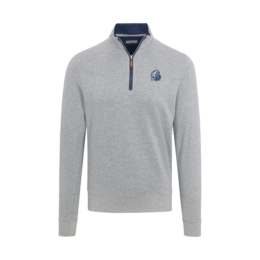 Drake Light Grey Heather Cloud Cotton Quarter Zip Pullover