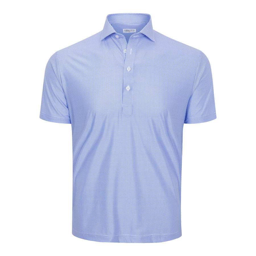 Featherweight Flex Polo Blue Micro Grid
