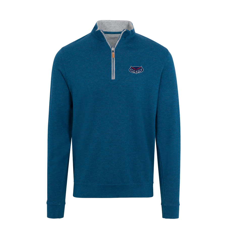 Florida Atlantic Indigo Heather Cloud Cotton Quarter Zip Pullover