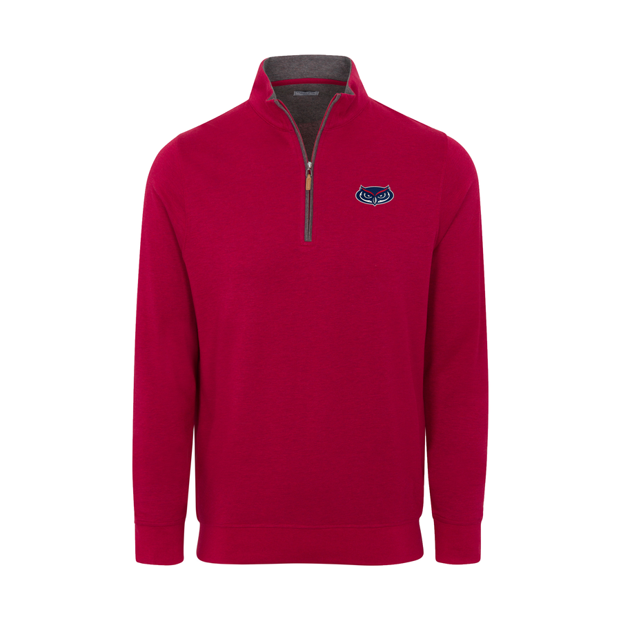 Florida Atlantic Red Heather Cloud Cotton Quarter Zip Pullover