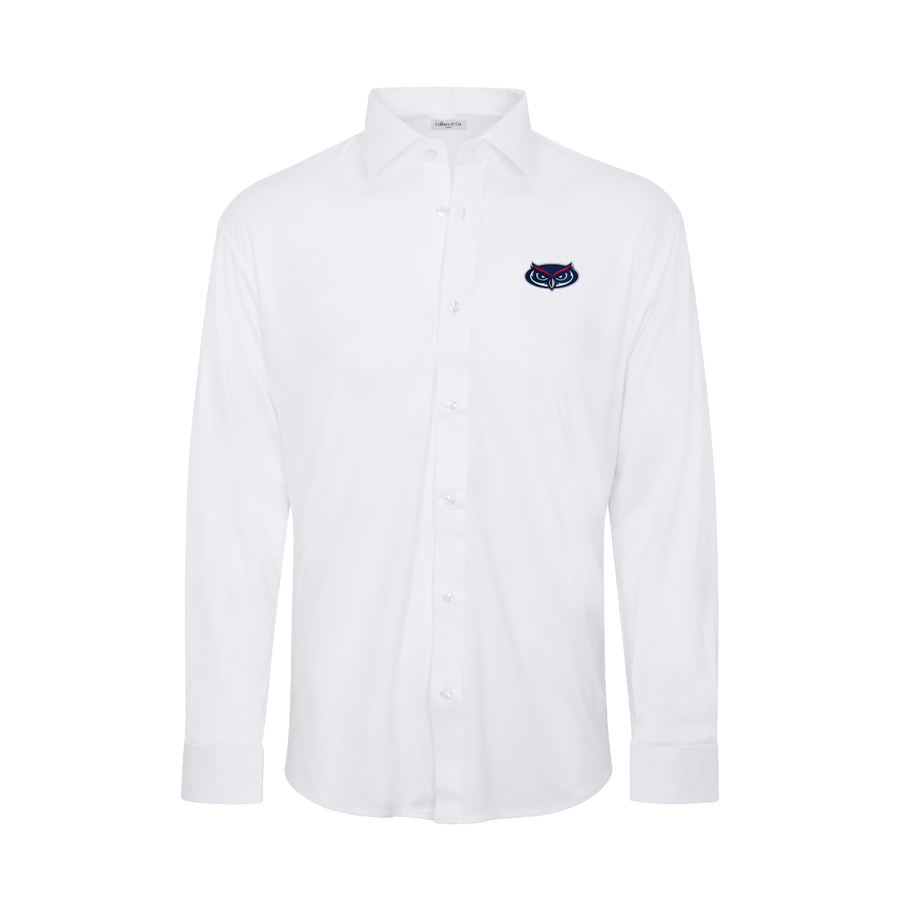 Florida Atlantic Quattro Flex Dress Shirt with Semi-Spread Collar White