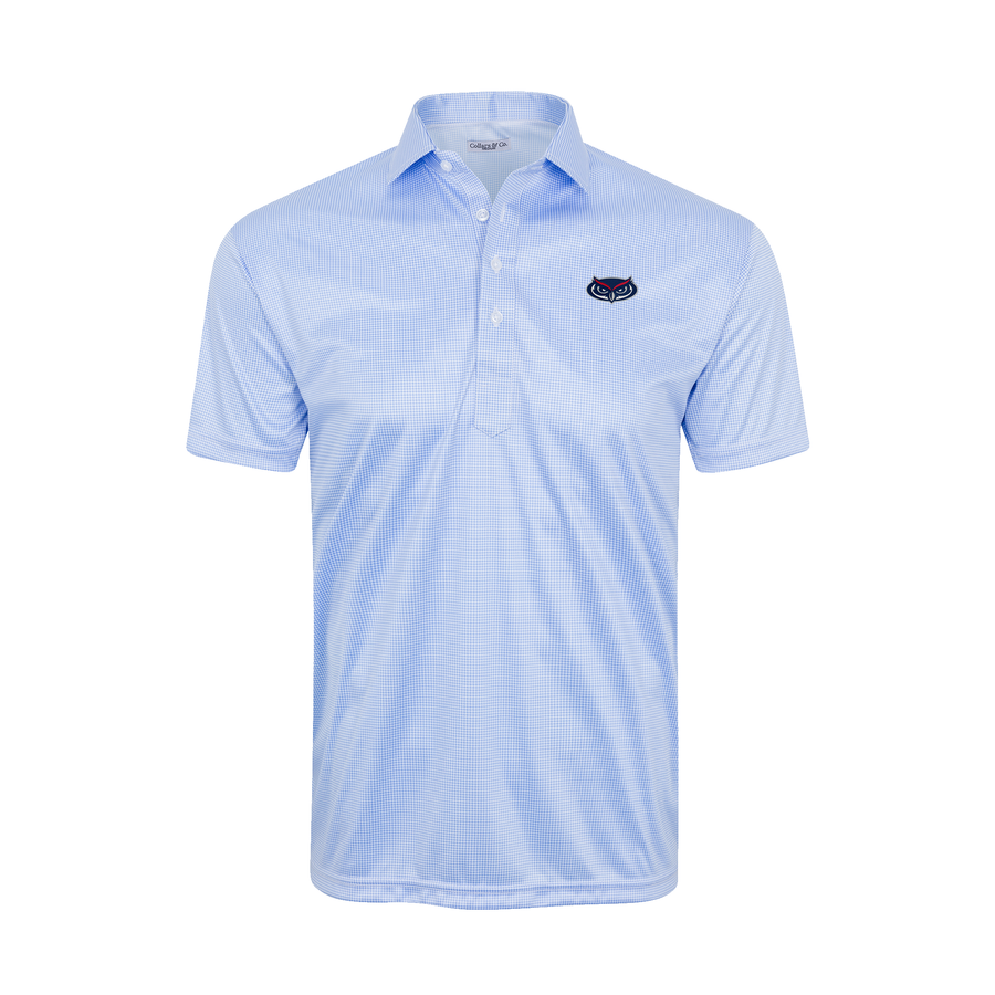 Florida Atlantic Semi-Spread Collar Polo Blue Houndstooth