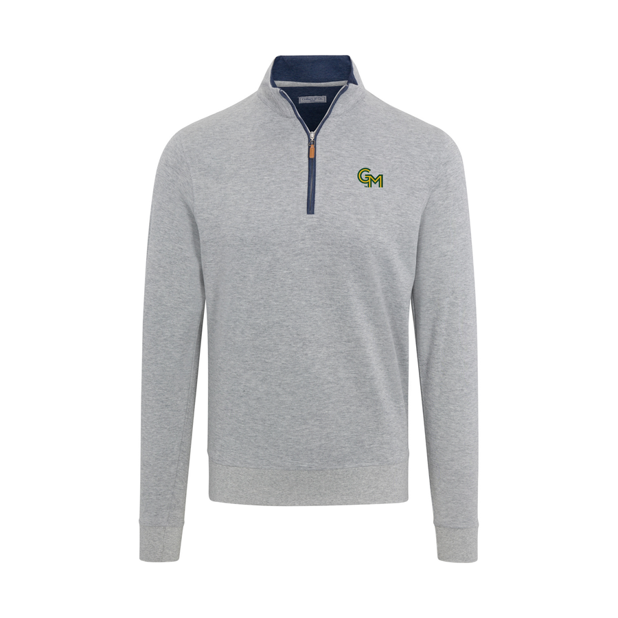 George Mason Light Grey Heather Cloud Cotton Quarter Zip Pullover