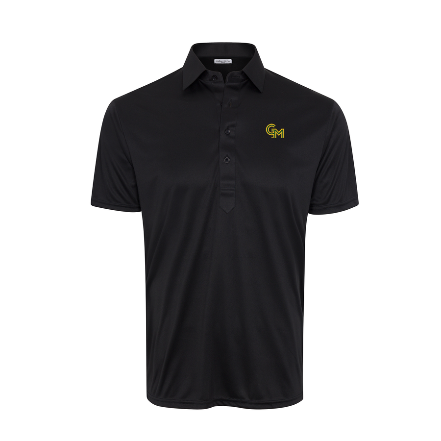 George Mason Semi-Spread Collar Polo Black