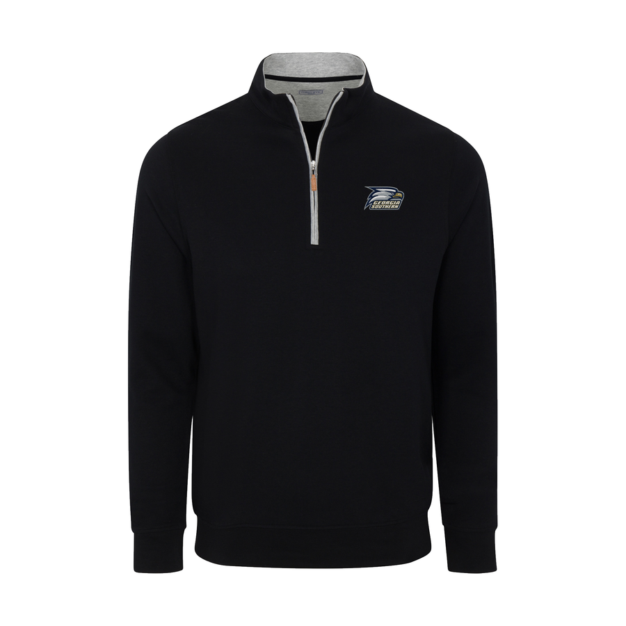 Georgia Southern Black Heather Cloud Cotton Quarter Zip Pullover