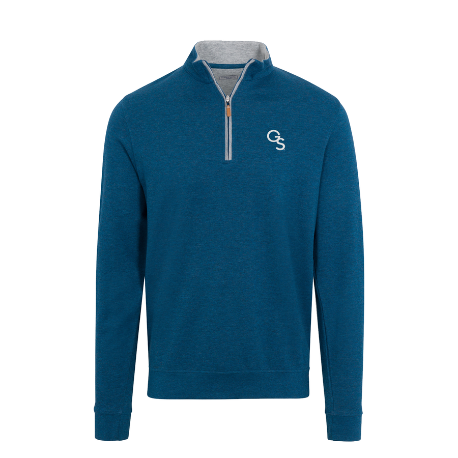 Georgia Southern Indigo Heather Cloud Cotton Quarter Zip Pullover