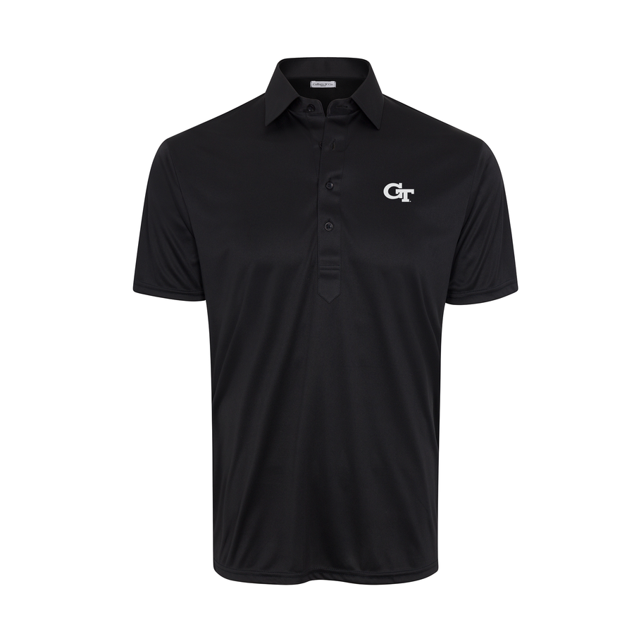 Georgia Tech Semi-Spread Collar Polo Black