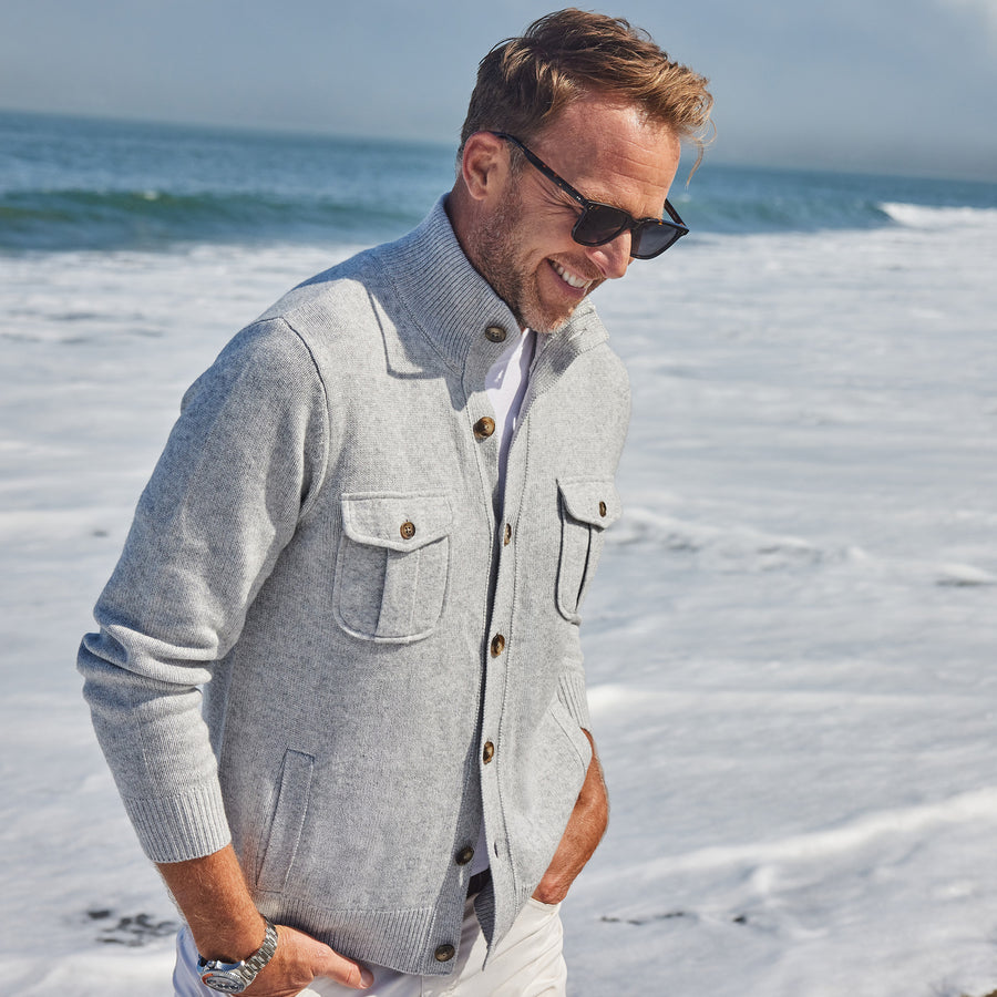 Napoli Cashmere & Wool Cardigan Grey
