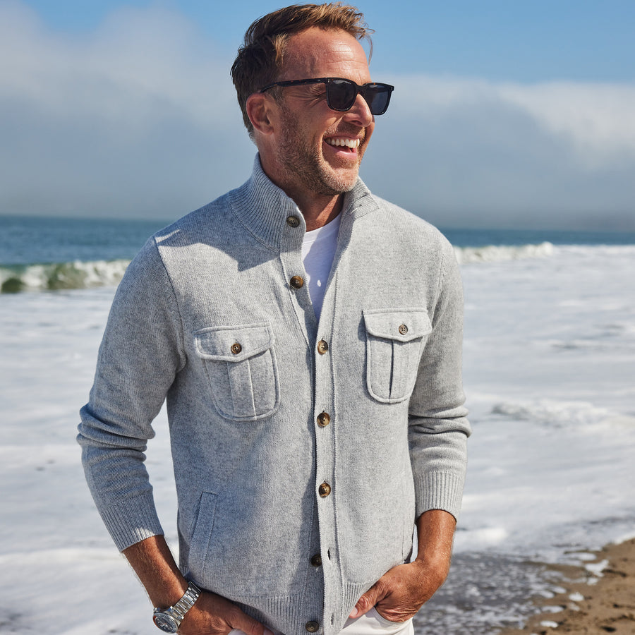 Napoli Cashmere & Wool Cardigan Grey