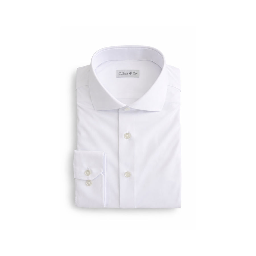 Apex Performance Dress Shirt Italian Spread Collar White Collars & Co. Apex Performance Dress Shirt Italian Spread Collar White Collars & Co.
