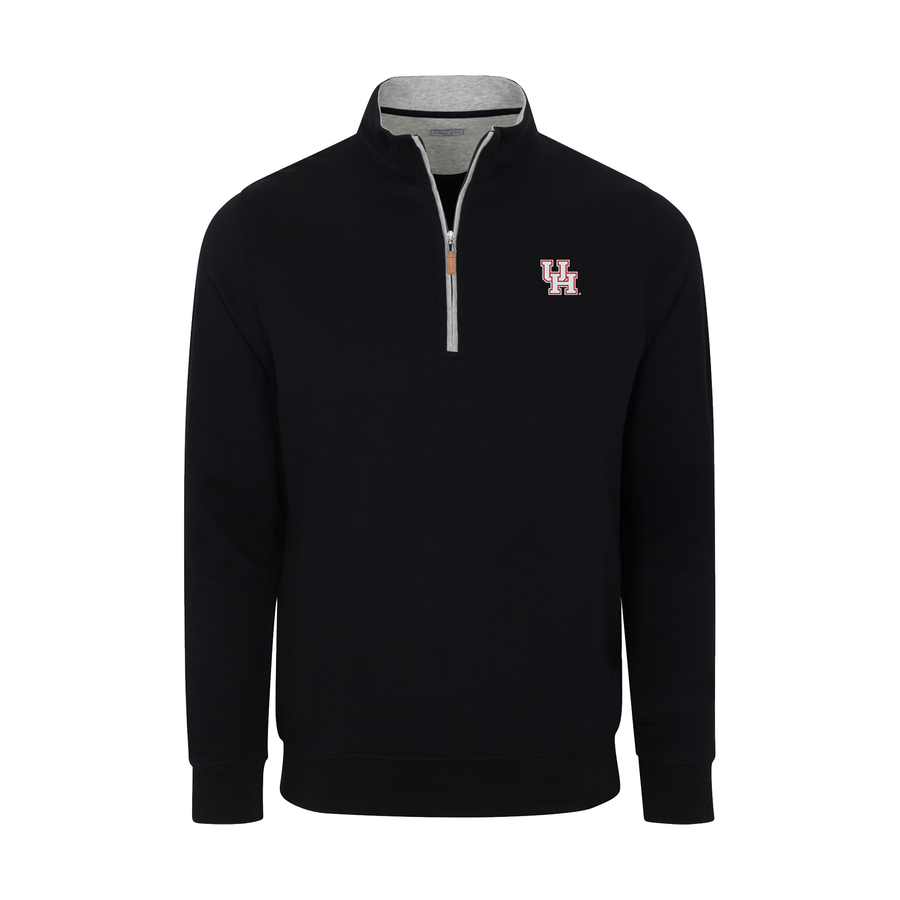 Houston Black Heather Cloud Cotton Quarter Zip Pullover