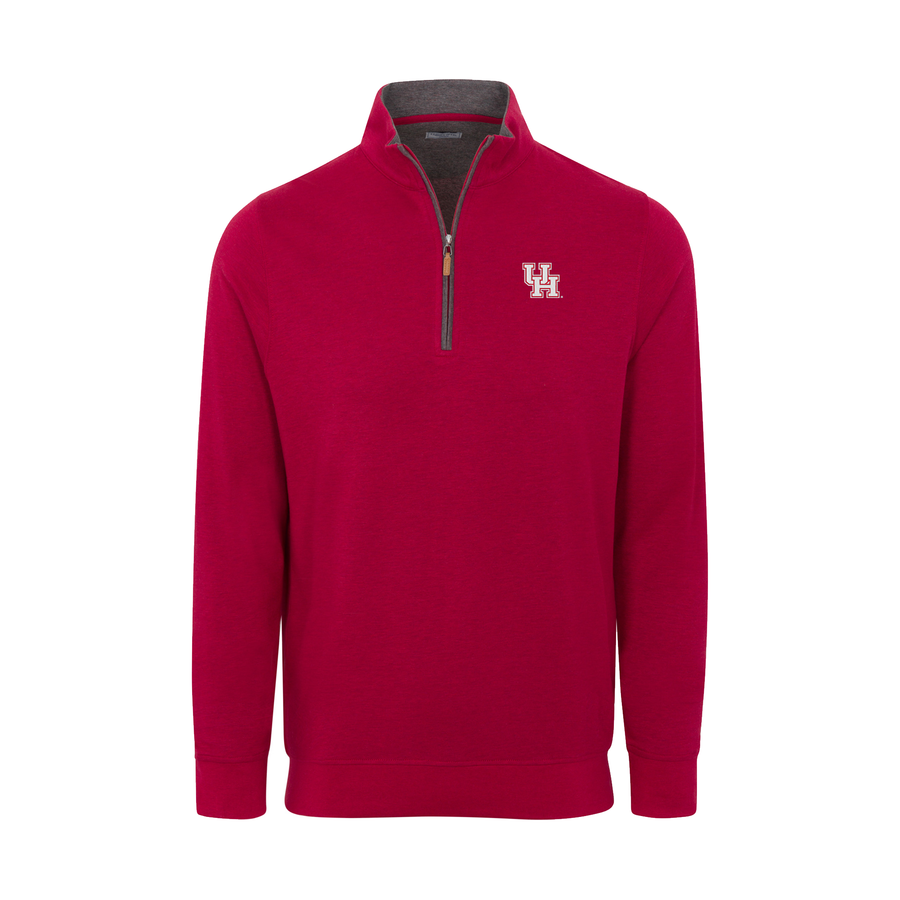Houston Red Heather Cloud Cotton Quarter Zip Pullover