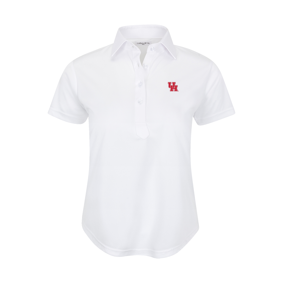 Houston Women's Cap Sleeve Semi Spread Polo White