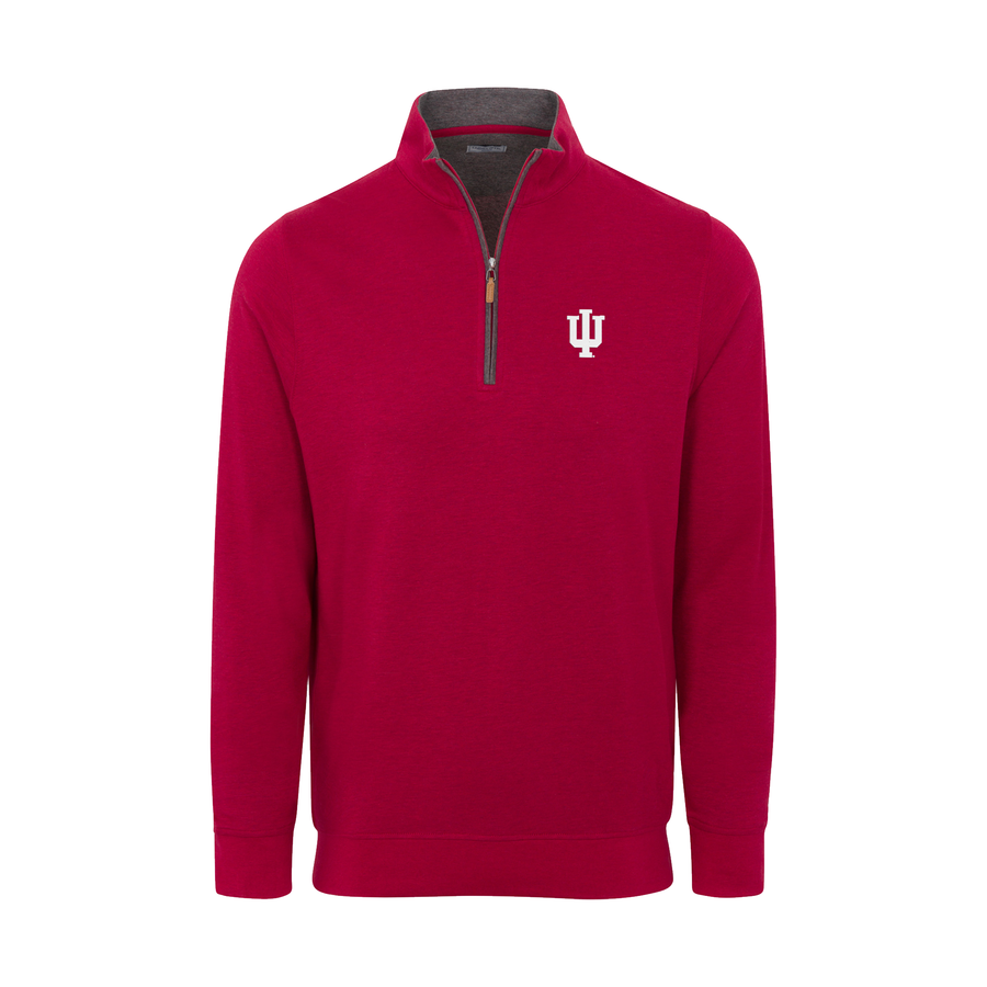 Indiana Red Heather Cloud Cotton Quarter Zip Pullover