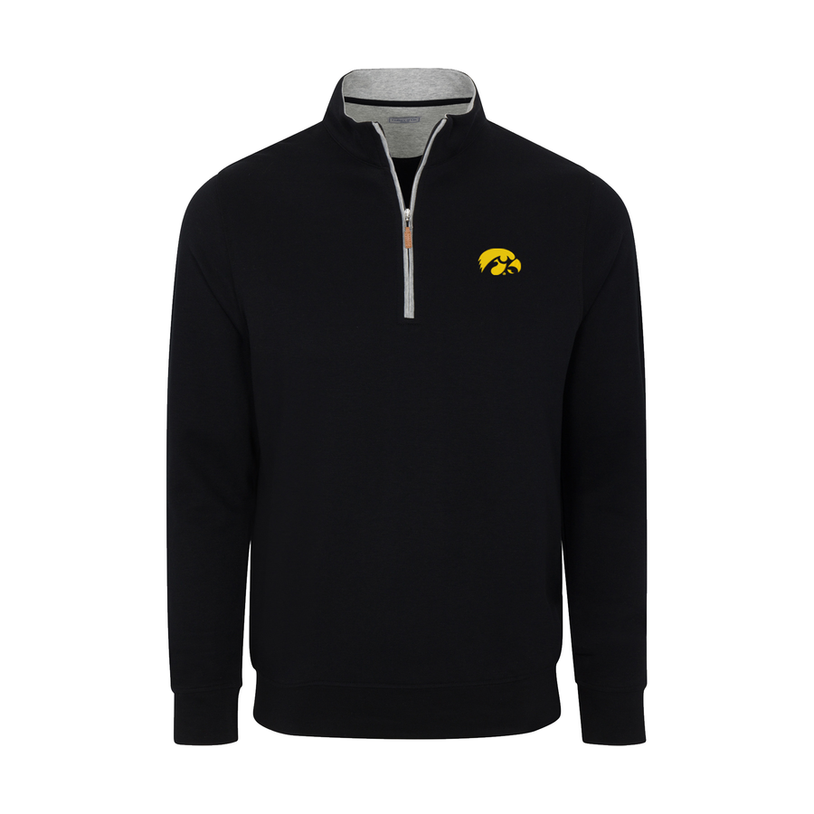 Iowa Black Heather Cloud Cotton Quarter Zip Pullover