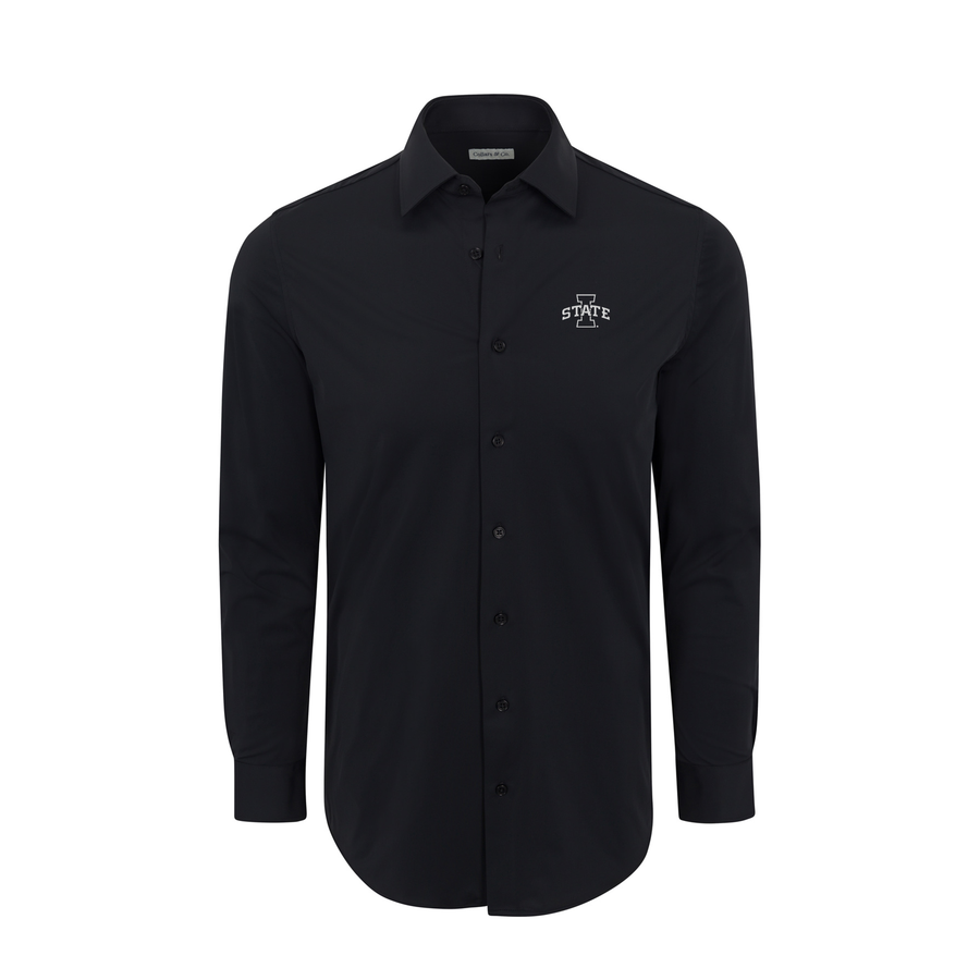 iowa state dress shirt Men's Antigua Gray Iowa State Cyclones Ellis Woven Tri-Blend Long Sleeve Button-Down Shirt Size: Medium