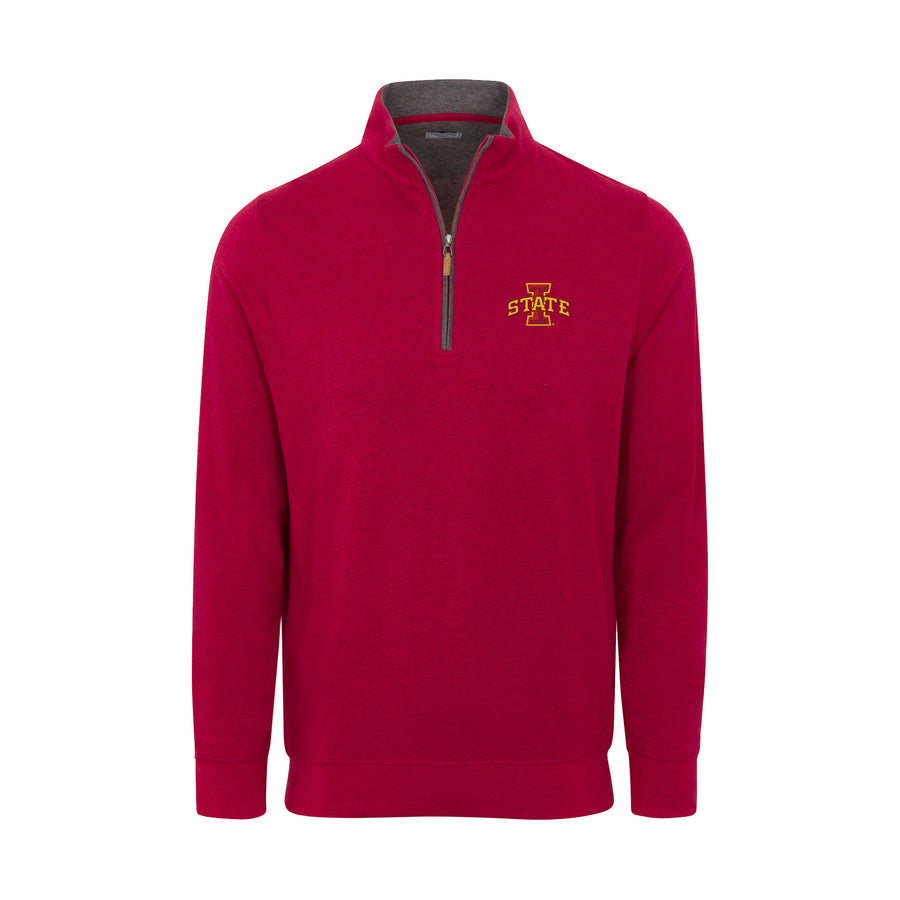 Iowa State Red Heather Cloud Cotton Quarter Zip Pullover