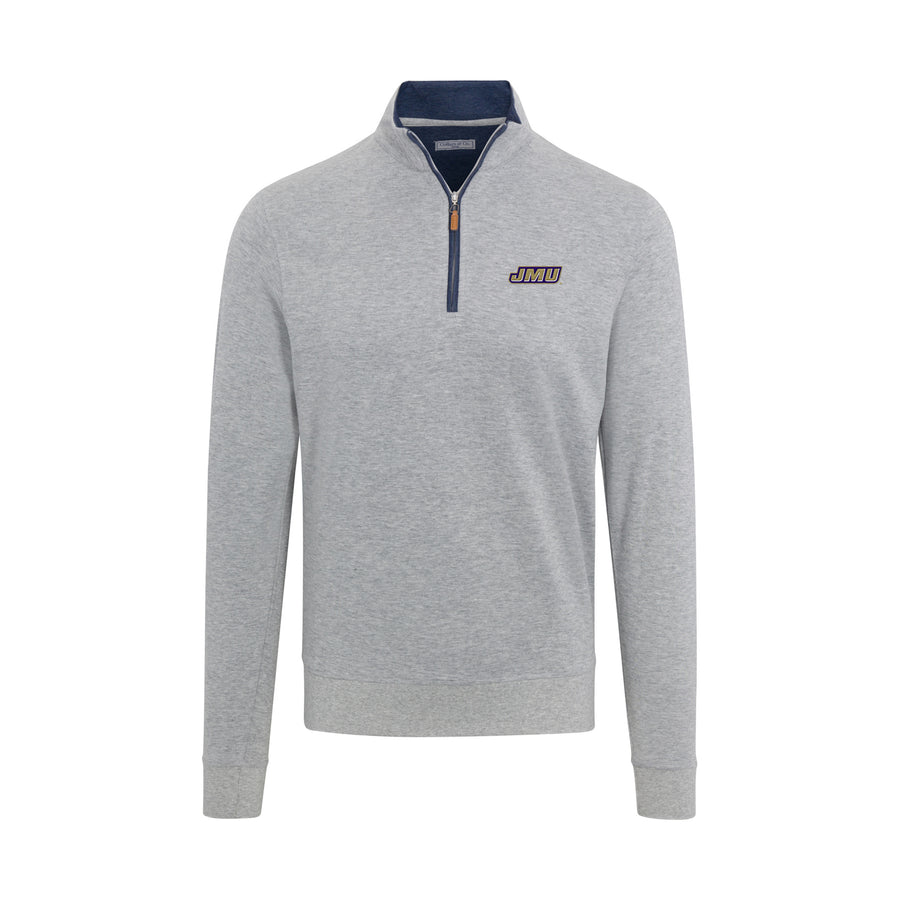 James Madison Light Grey Heather Cloud Cotton Quarter Zip Pullover