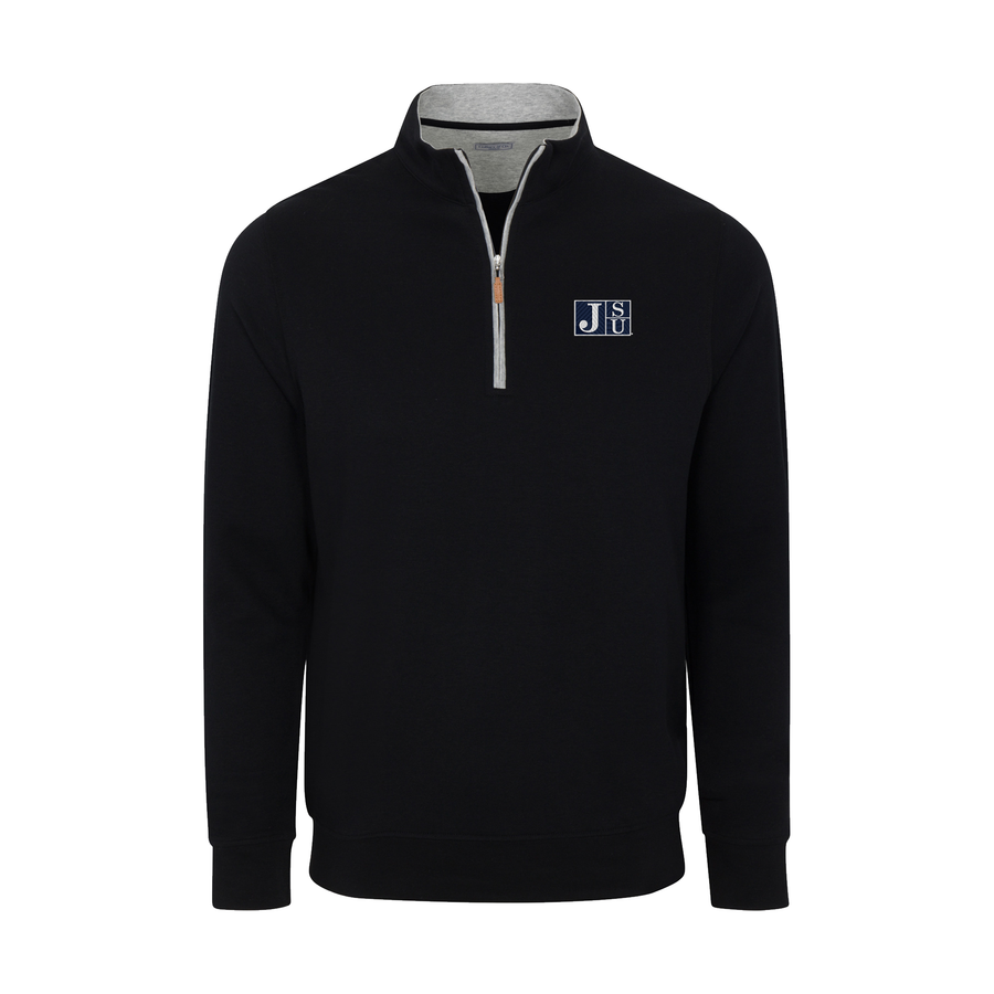 Jackson State Black Heather Cloud Cotton Quarter Zip Pullover