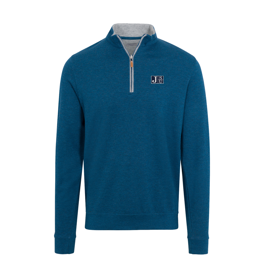 Jackson State Indigo Heather Cloud Cotton Quarter Zip Pullover