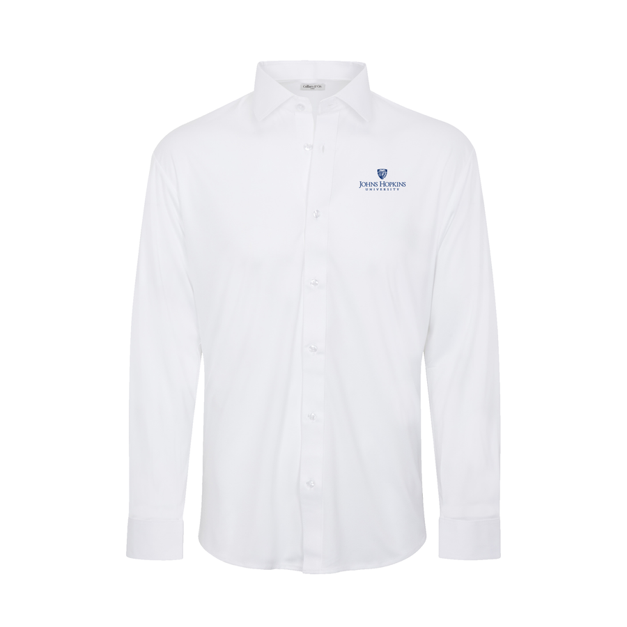 Johns Hopkins Quattro Flex Dress Shirt with Semi-Spread Collar White L / White Johns Hopkins Quattro Flex Dress Shirt with Semi-Spread Collar White L / White