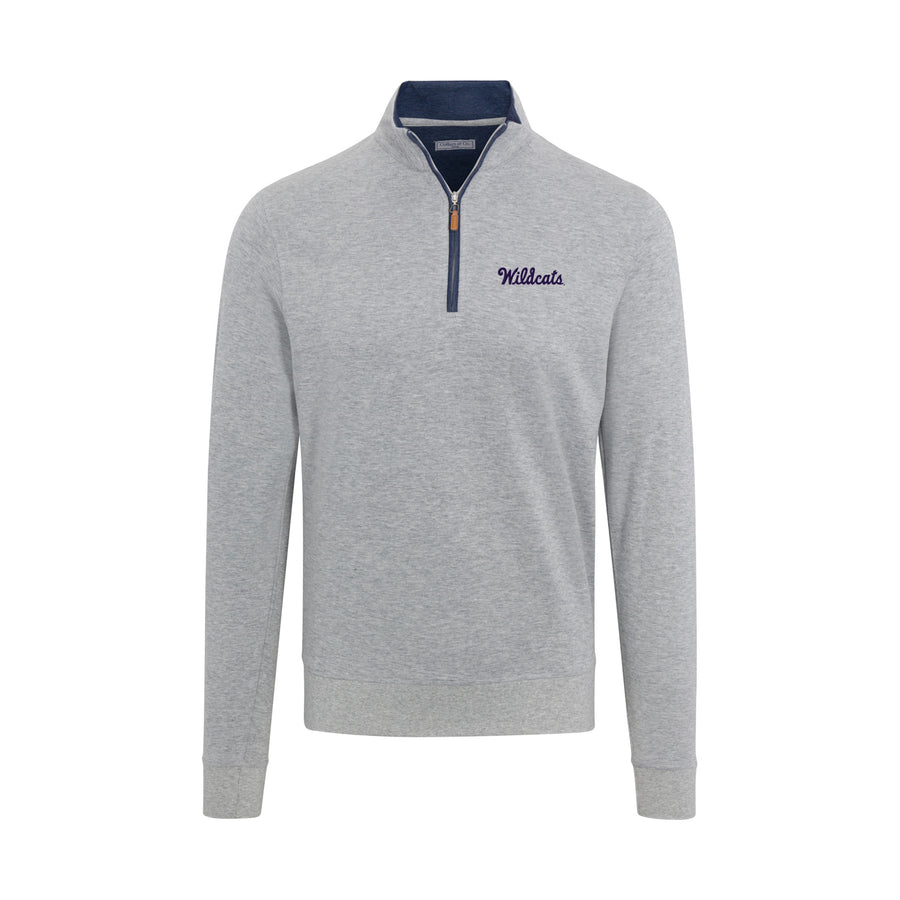 K-State Light Grey Heather Cloud Cotton Quarter Zip Pullover