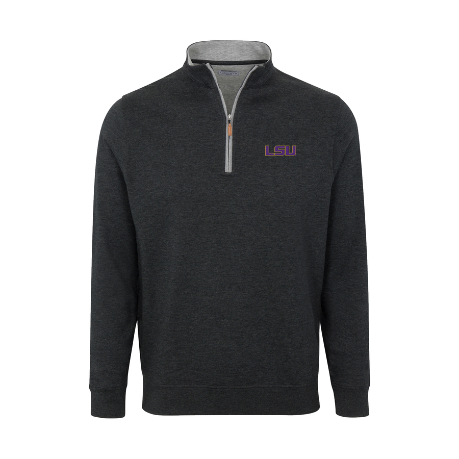 LSU Charcoal Heather Cloud Cotton Quarter Zip Pullover