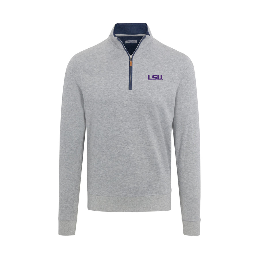 LSU Light Grey Heather Cloud Cotton Quarter Zip Pullover