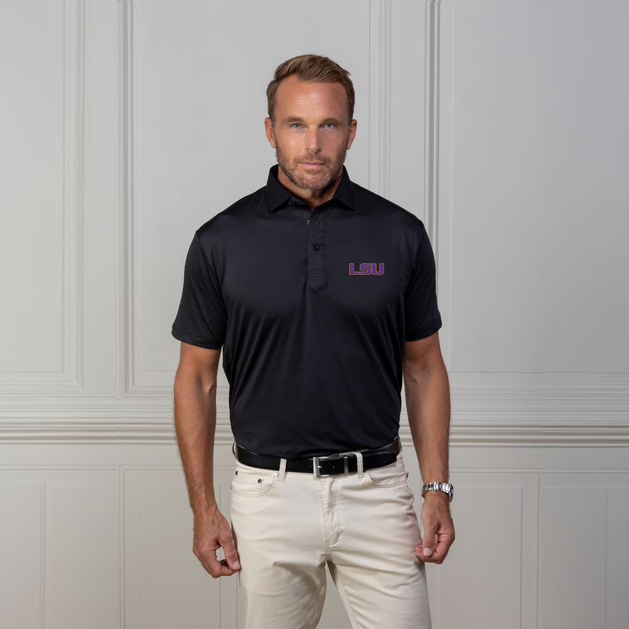 LSU Featherweight Flex Polo Black