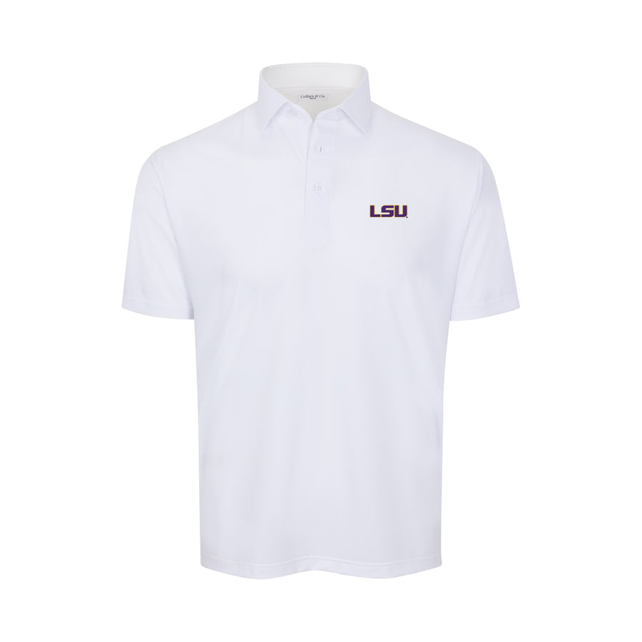 LSU Featherweight Flex Polo White