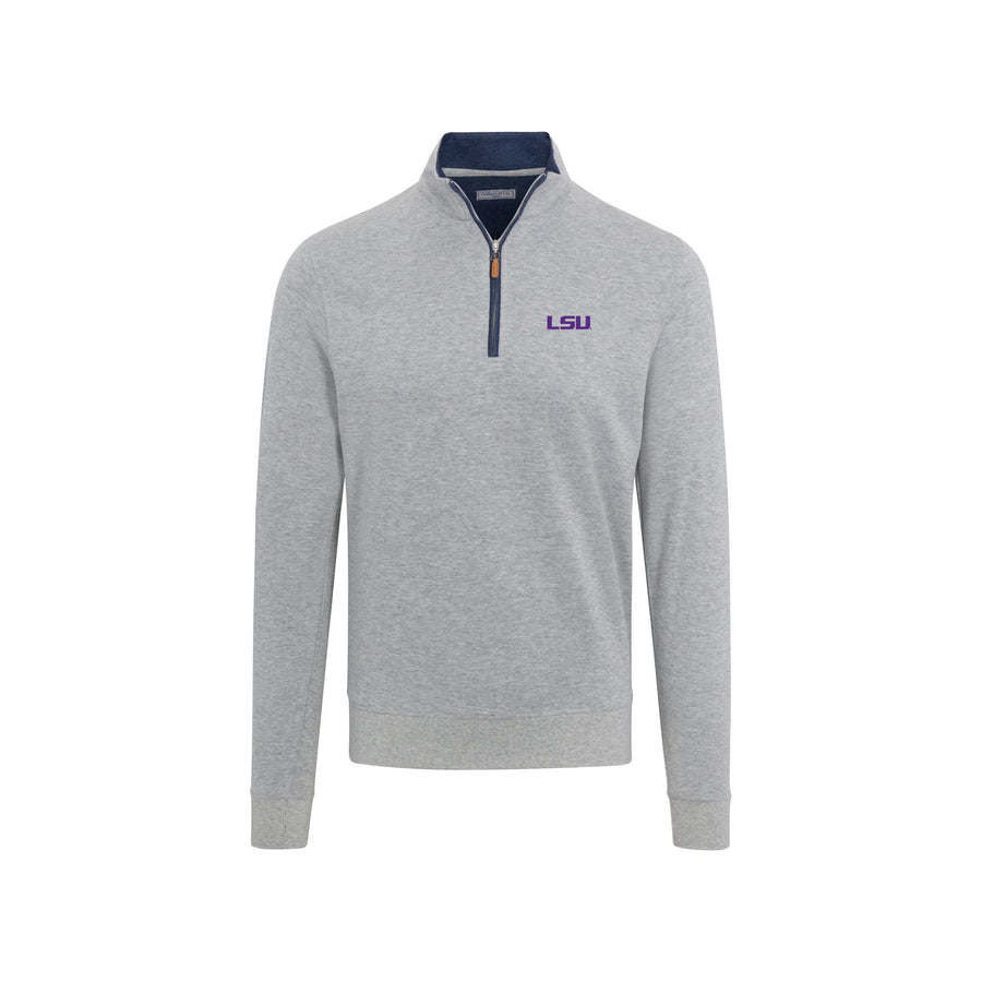 LSU Light Grey Heather Cloud Cotton Quarter Zip Pullover