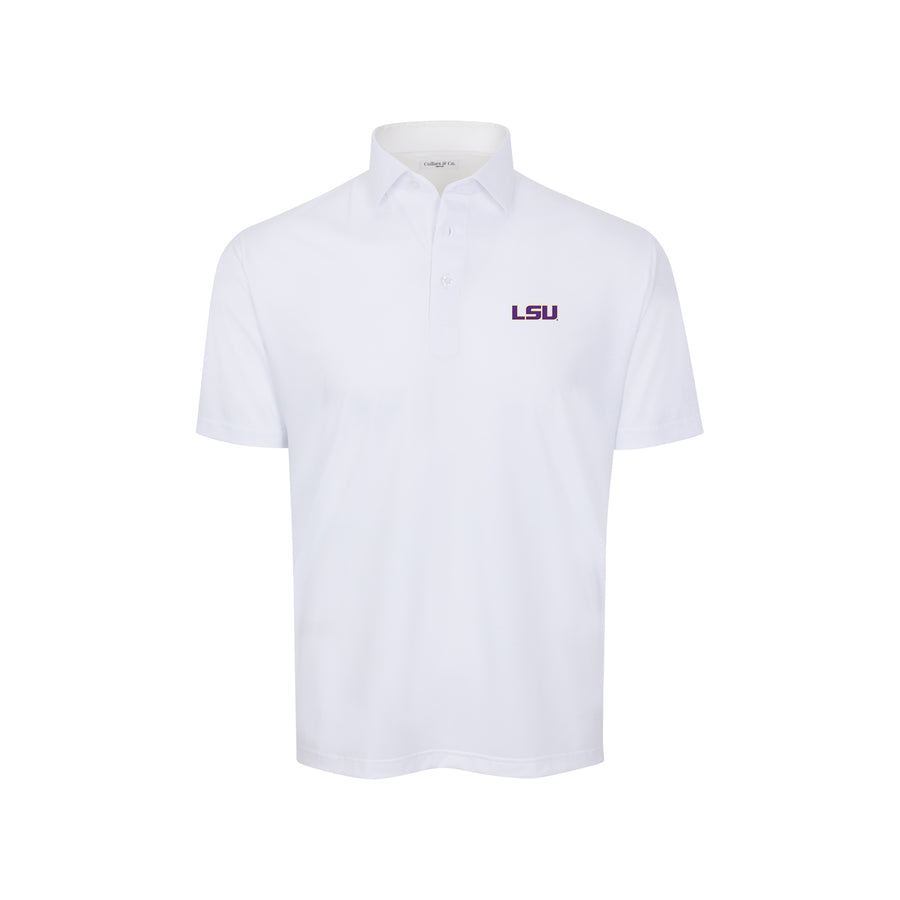 LSU Featherweight Flex Polo White