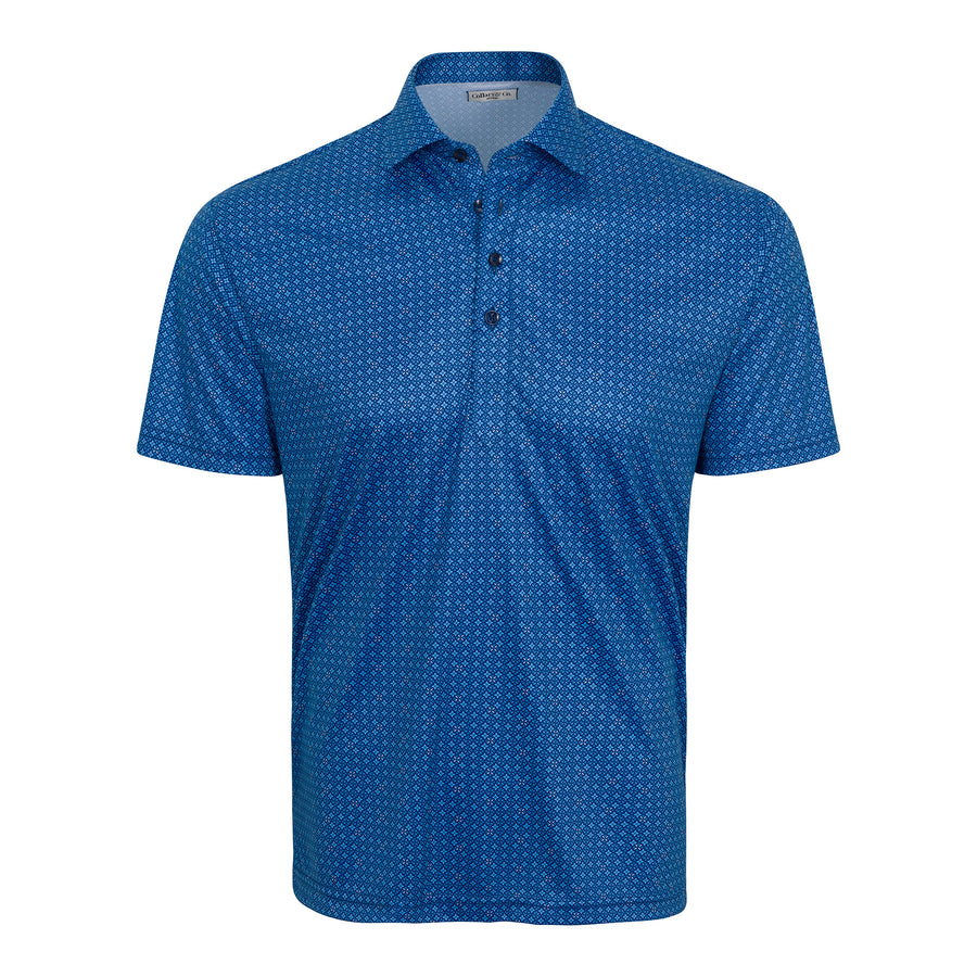 Semi-Spread Collar Polo Lattice Blue