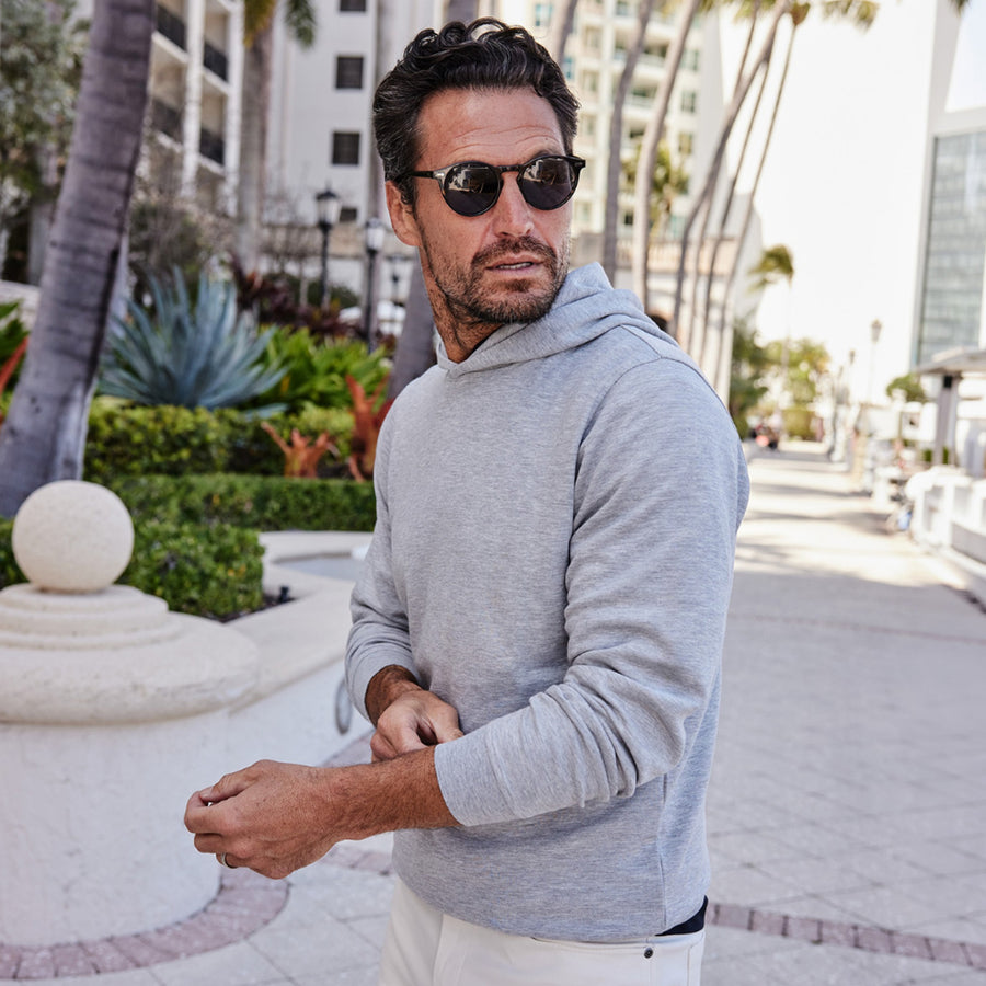 hoodie with goggles built in Cloud Cotton Hoodie Light Grey – Collars & Co