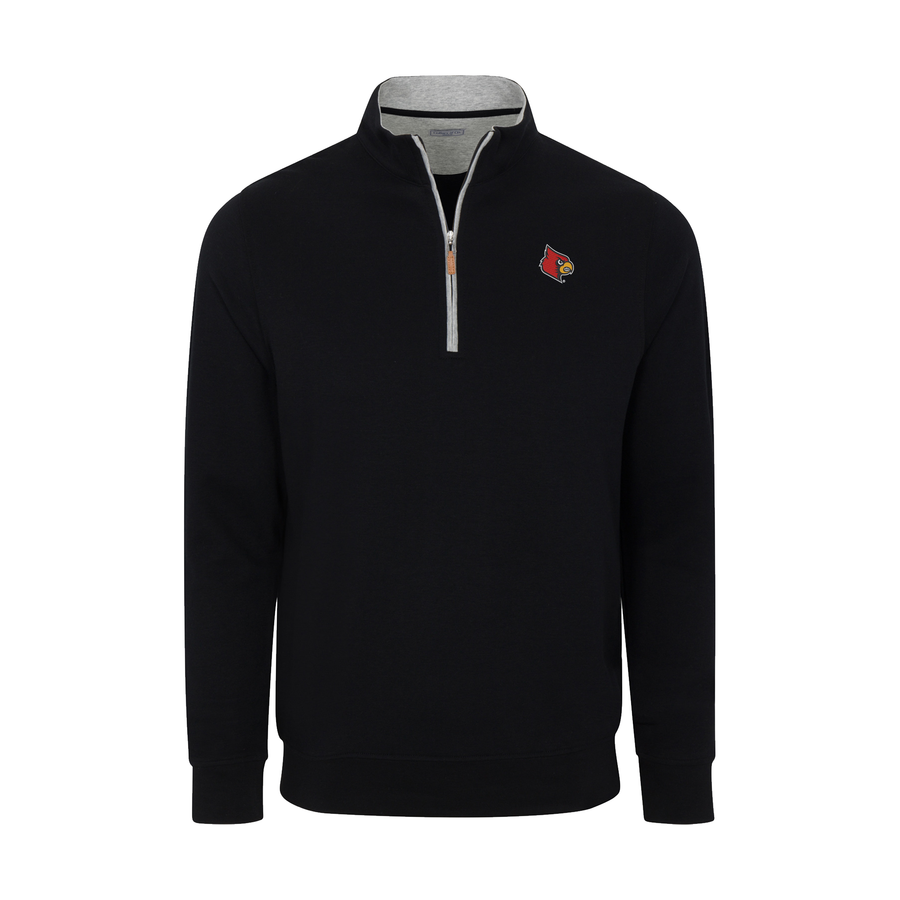 Louisville Black Heather Cloud Cotton Quarter Zip Pullover
