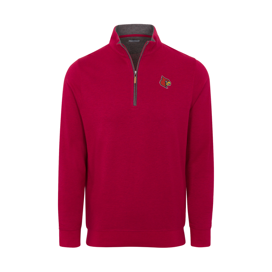 Louisville Red Heather Cloud Cotton Quarter Zip Pullover