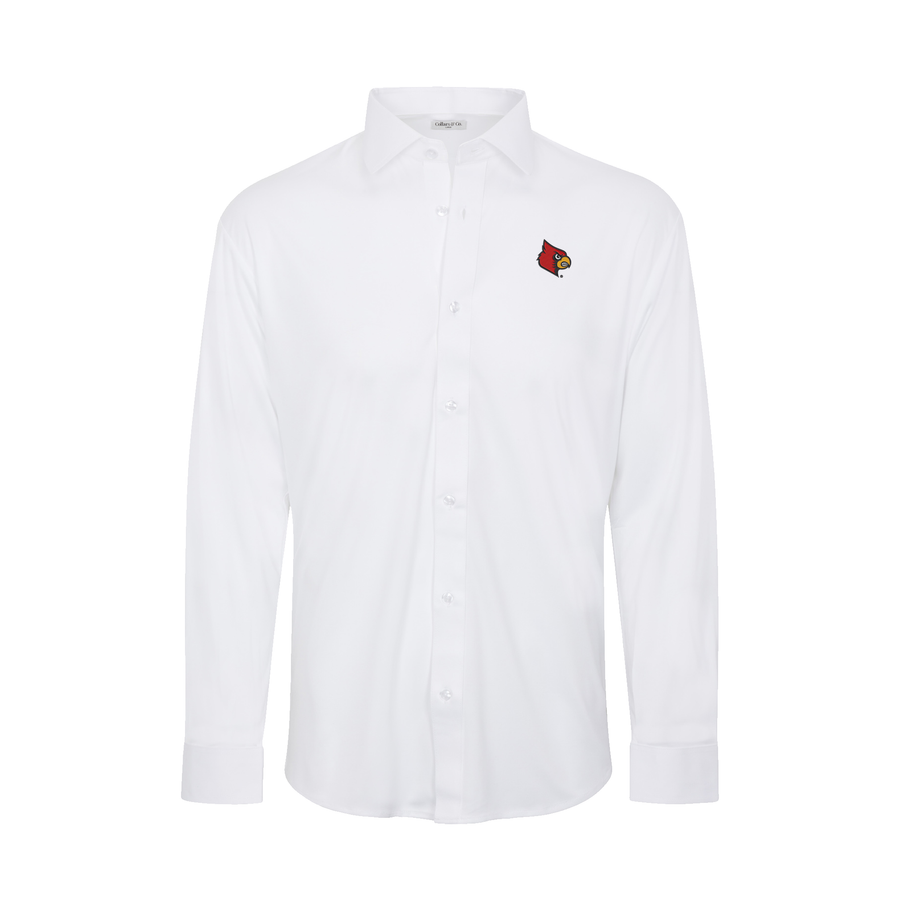 Louisville Quattro Flex Dress Shirt with Semi-Spread Collar White