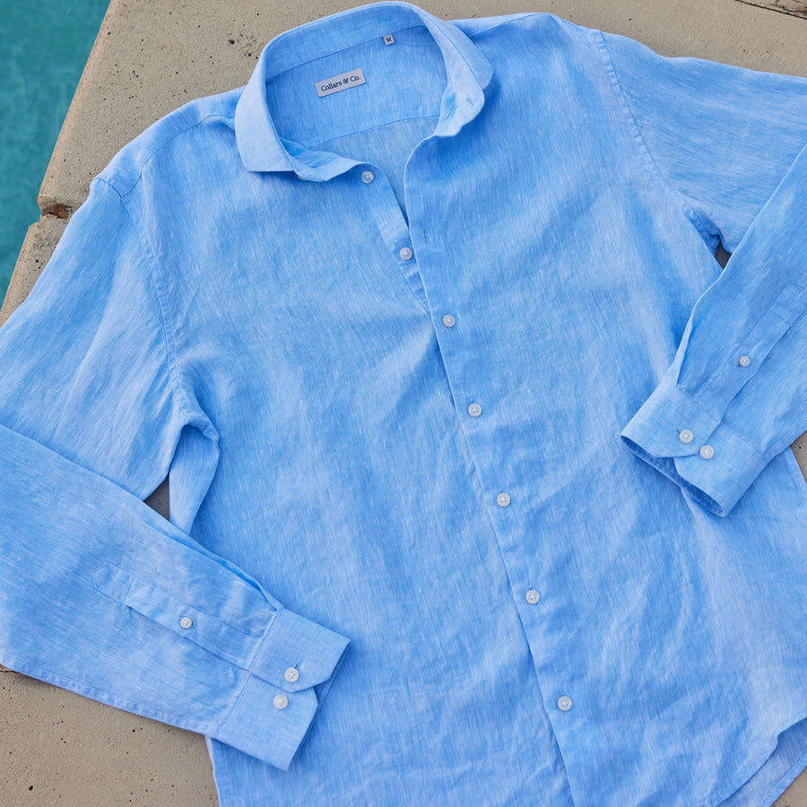 toscano dress shirts Toscano brown, blue, gray and dark orange striped dress shirt size Large